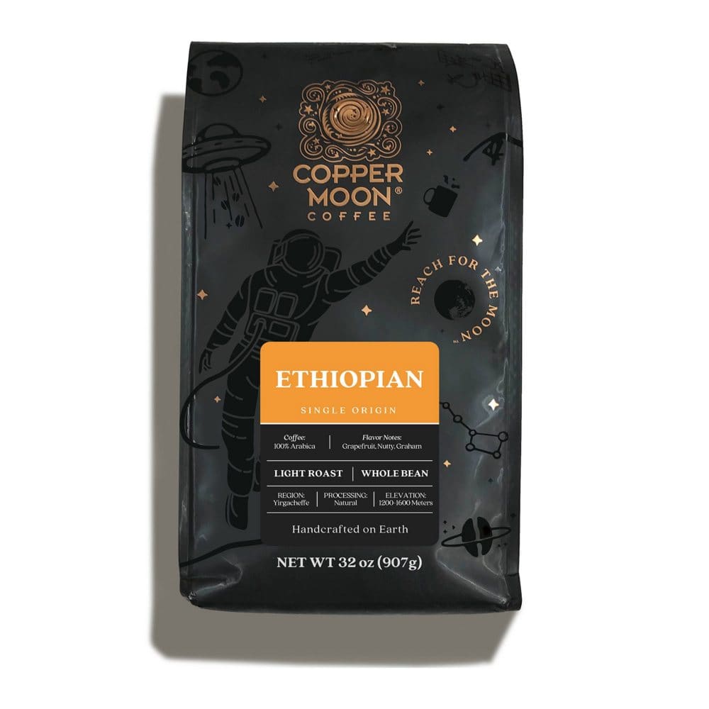 Copper Moon Single Origin Whole Bean Coffee Ethiopian Blend (32 oz.) - Whole Bean Coffee - Copper