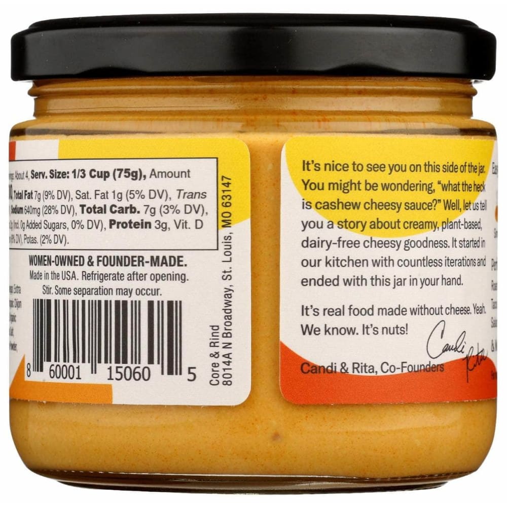 CORE AND RIND Grocery > Meal Ingredients > Sauces CORE AND RIND: Sharp And Tangy Cashew Cheesy Sauce, 11 oz