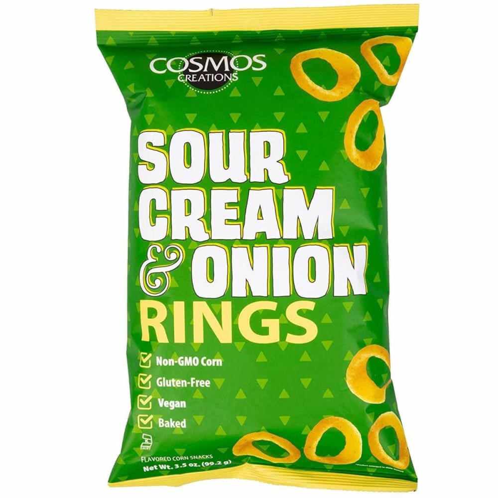 COSMOS CREATIONS Grocery > Snacks > Chips > Puffed Snacks COSMOS CREATIONS: Sour Cream Onion Rings, 3.5 oz