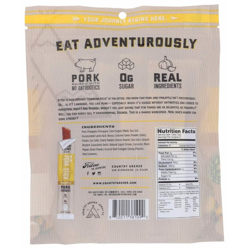 COUNTRY ARCHER Country Archer Pork Stick Pineapple Mini, 4 Oz