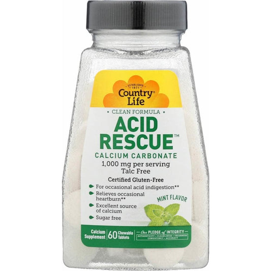 COUNTRY LIFE COUNTRY LIFE Acid Rescue Calcium Carbonate, 60 tb