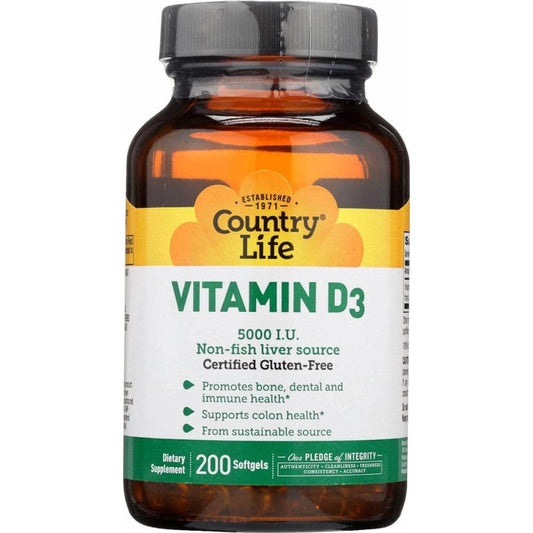 COUNTRY LIFE COUNTRY LIFE Vitamin D3 5000Iu, 200 sg