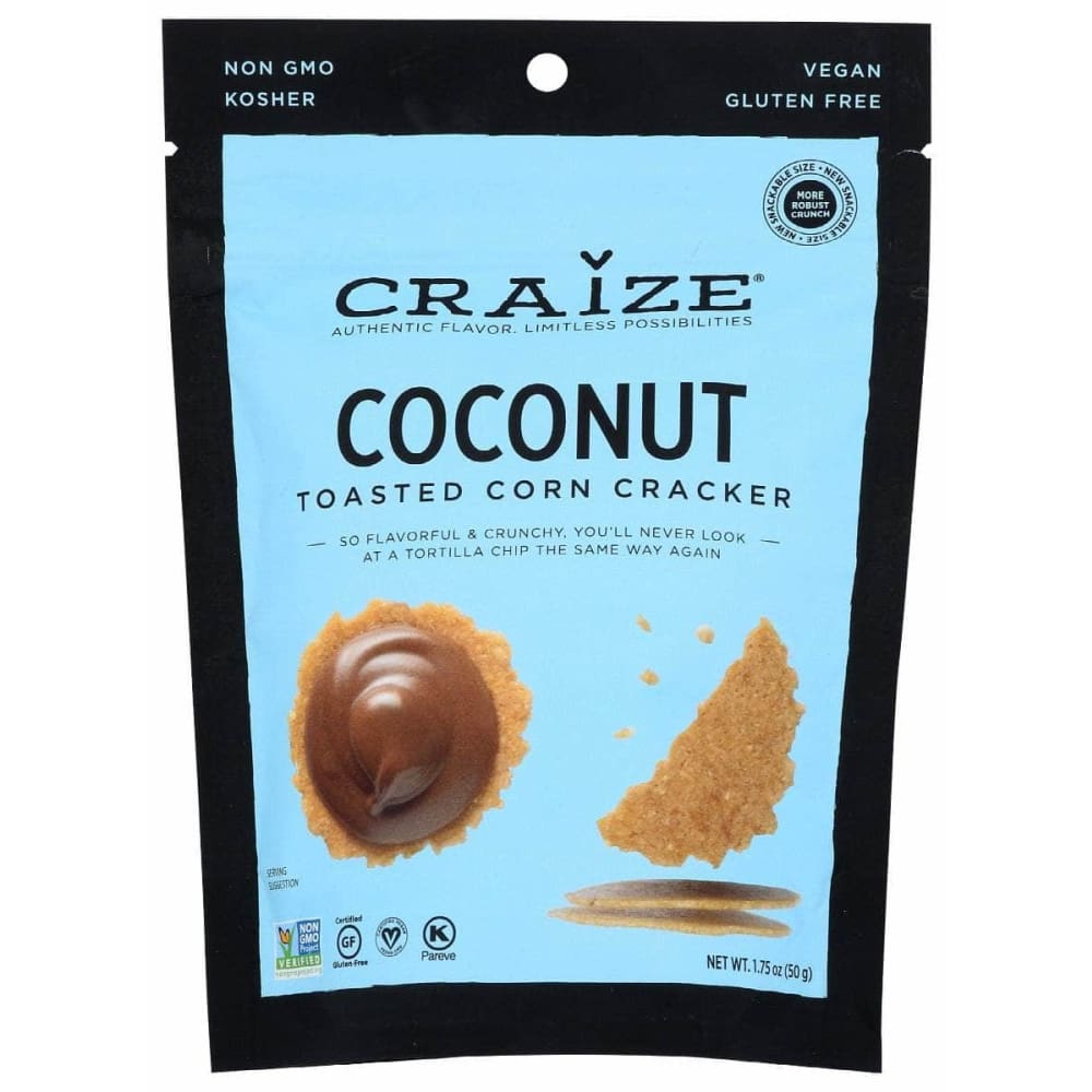 CRAIZE Grocery > Snacks > Crackers CRAIZE: Coconut Toasted Corn Cracker, 1.75 oz