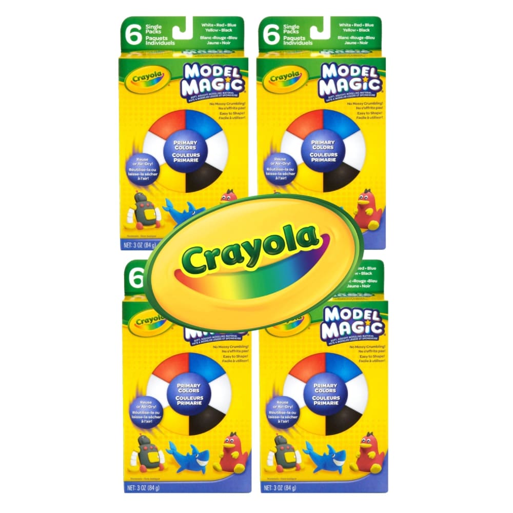 Crayola Model Magic Kids Enjoy Primary Colors 6 Ct 3 oz - 4 Pack - Drawing & Painting Kits - Crayola