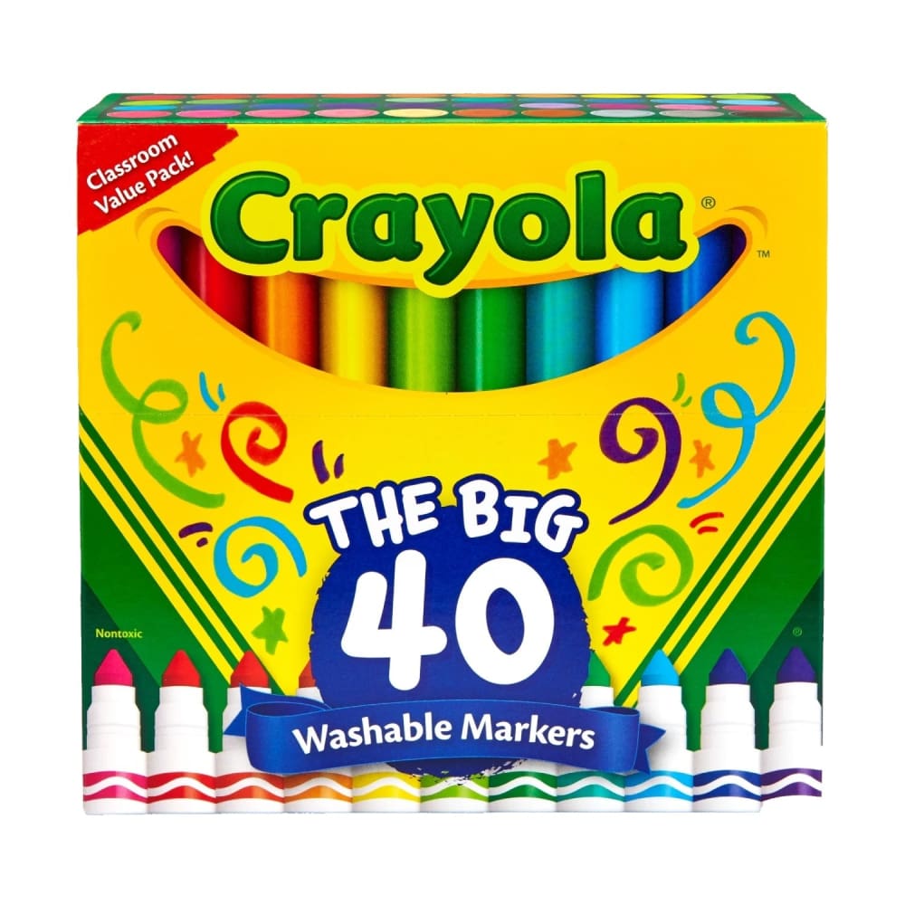 Crayola - The Big 40 Washable Markers - 40 Set - Drawing & Painting Kits - Crayola