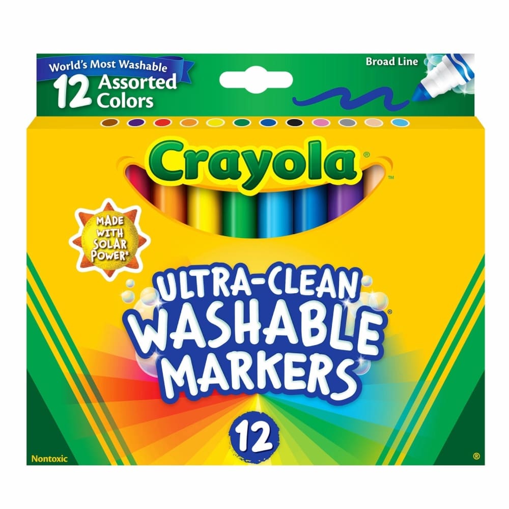 Crayola - Ultra Clean Washable Markers - 12 Set - Drawing & Painting Kits - Crayola