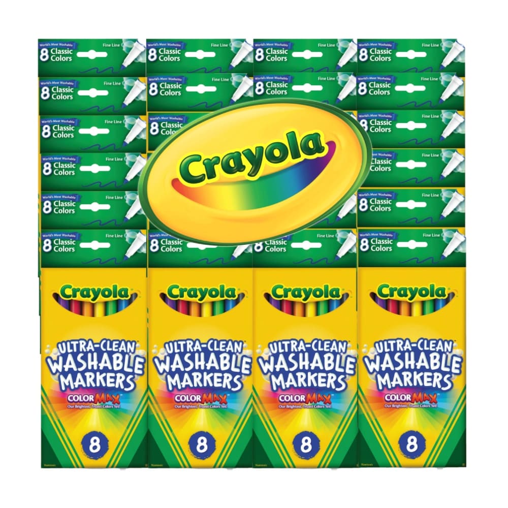 Crayola Ultra-Clean Washable Markers 8 Colors - 24 Pack - Drawing & Painting Kits - Crayola