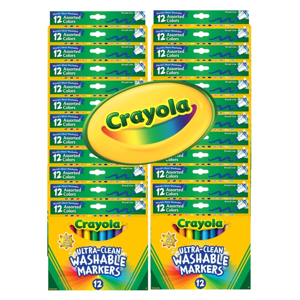 Crayola Washable Markers Broad 12 Colors - 24 Pack - Drawing & Painting Kits - Crayola