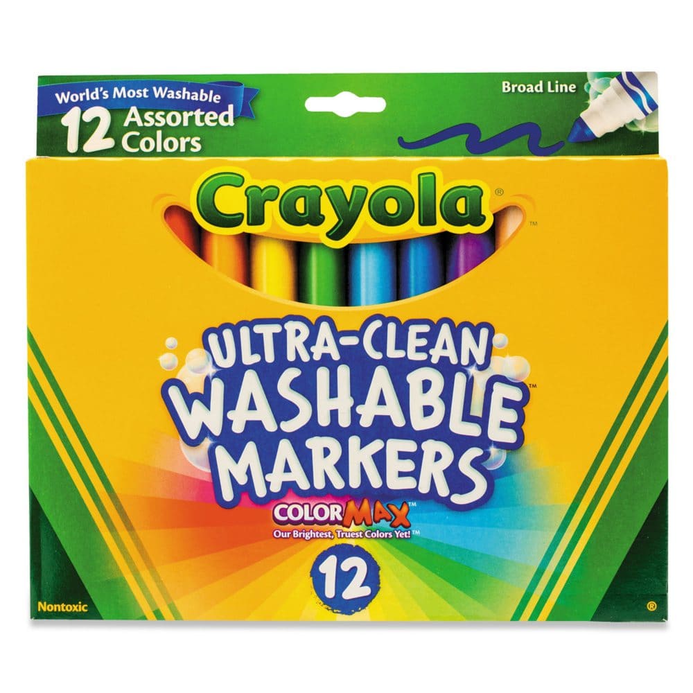Crayola Washable Markers Broad Point Classic Colors 12 Set (Pack of 2) - Pens Pencils & Markers - Crayola