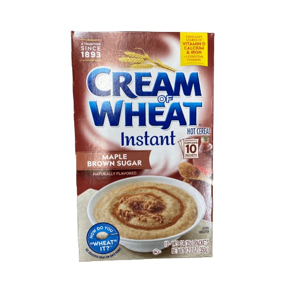 Cream of Wheat Cream of Wheat Instant Hot Cereal, Maple & Brown Sugar, 1.23 oz, 10 Packets