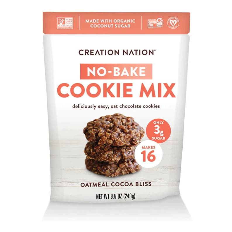 CREATION NATION: Oatmeal Cocoa Bliss No Bake Cookie Mix 8.5 oz (Pack of 4) - CREATION NATION