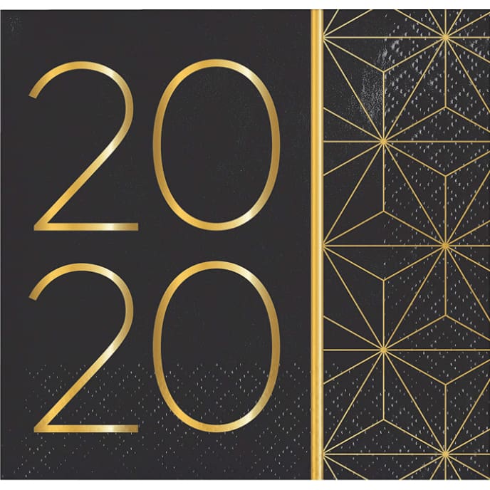 CREATIVE CONVERTING CREATIVE CONVERTING 2020 New Year Beverage Napkin, 16 ea