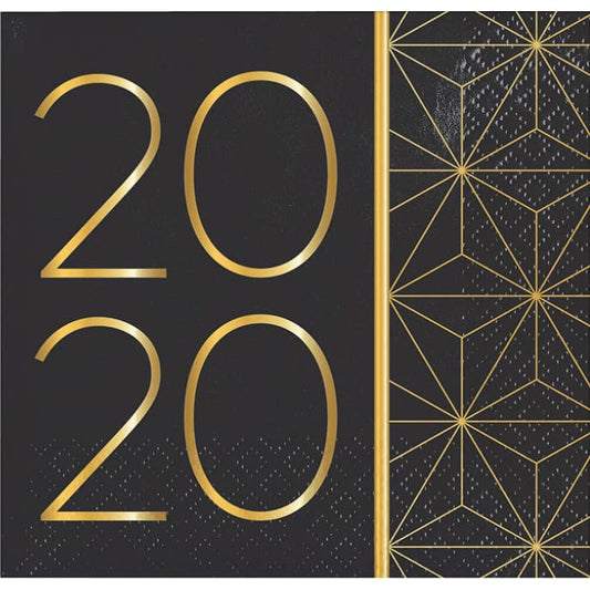 CREATIVE CONVERTING CREATIVE CONVERTING 2020 New Year Beverage Napkin, 16 ea