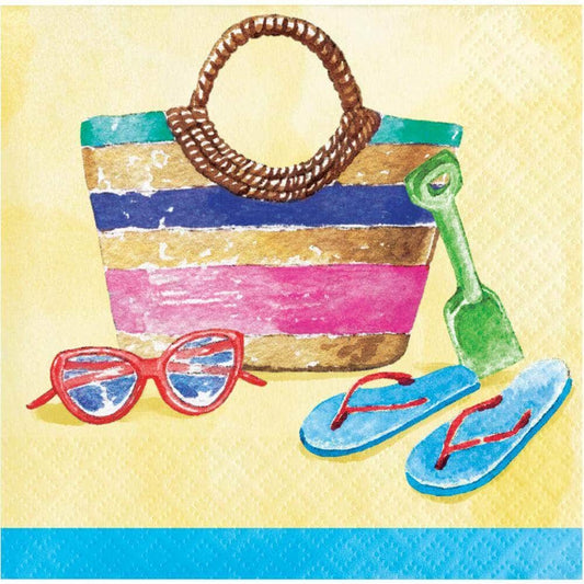 CREATIVE CONVERTING CREATIVE CONVERTING Beach Day Beverage Napkin, 16 ea