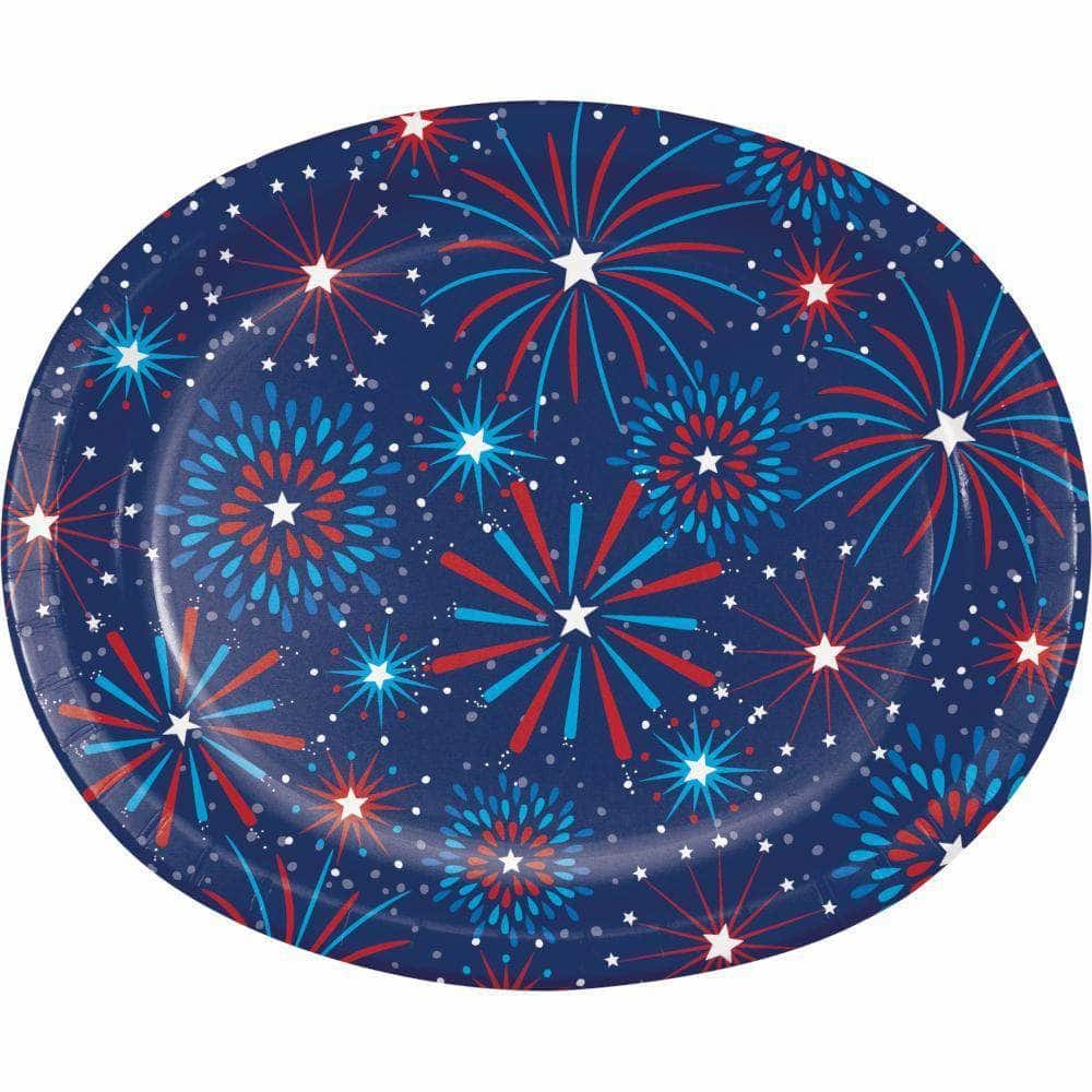 CREATIVE CONVERTING CREATIVE CONVERTING Fireworks Oval Plate, 8 ea