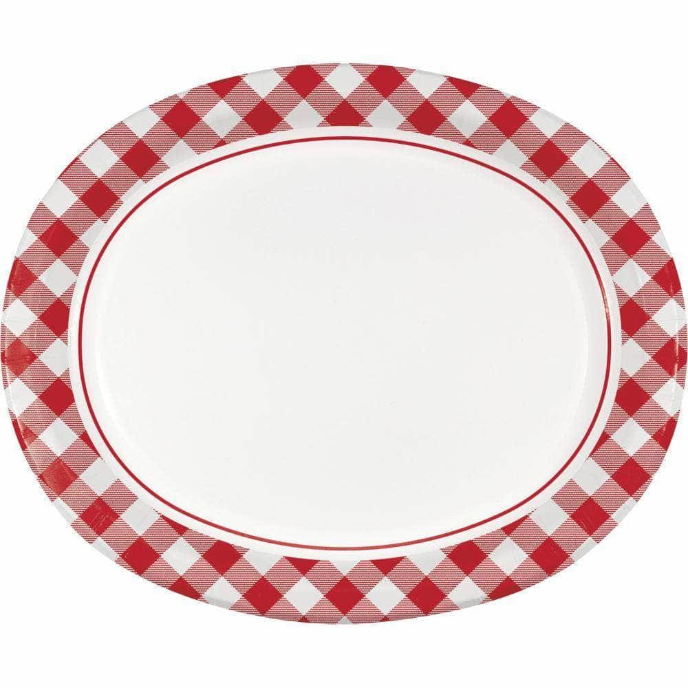 CREATIVE CONVERTING CREATIVE CONVERTING Gingham Classic Oval Plate, 8 ea