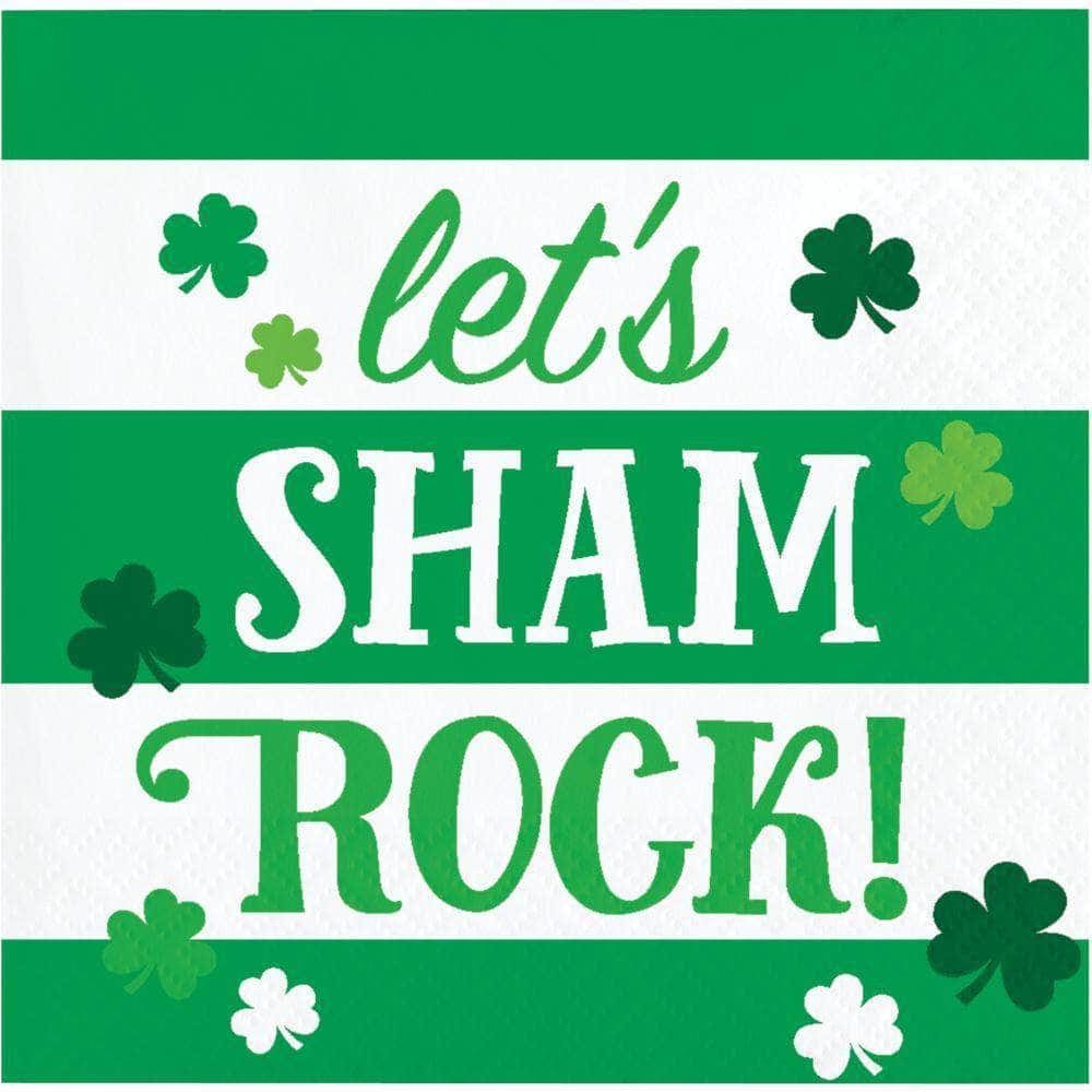 CREATIVE CONVERTING CREATIVE CONVERTING Lets Shamrock Beverage Napkin, 16 ea