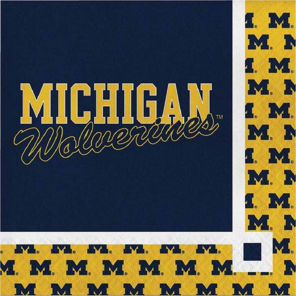 CREATIVE CONVERTING CREATIVE CONVERTING Michigan Wolverines Beverage Napkin, 20 ea