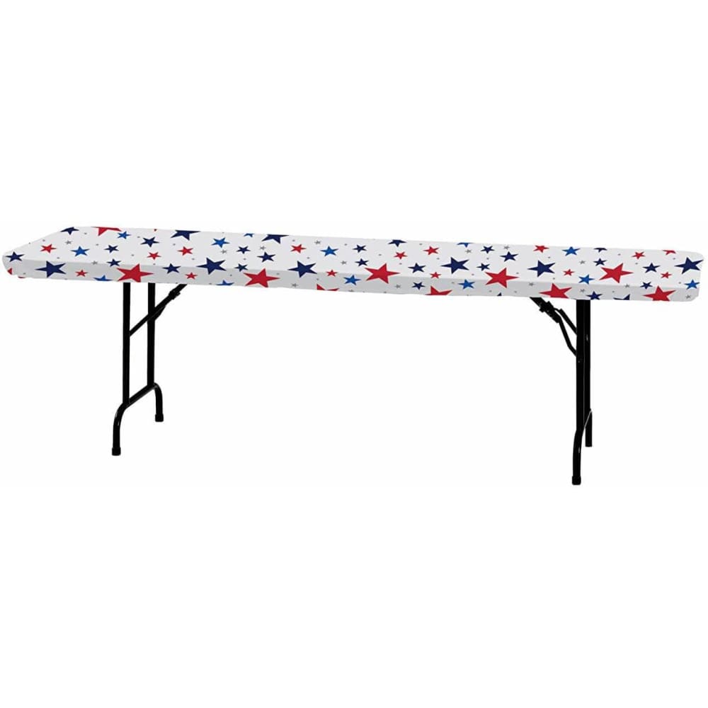 CREATIVE CONVERTING CREATIVE CONVERTING Patriotic Star Stay Put Plastic Tablecloth, 1 ea
