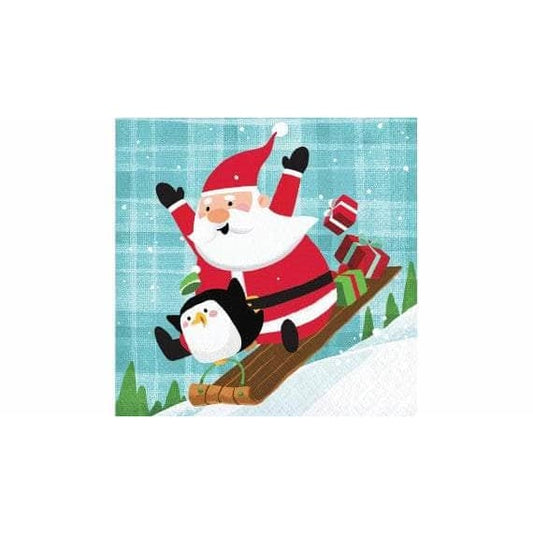 CREATIVE CONVERTING CREATIVE CONVERTING Santa Penguin Beverage Napkin, 16 ea