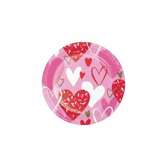 CREATIVE CONVERTING CREATIVE CONVERTING Sprinkled Hearts Dinner Plate, 8 ea