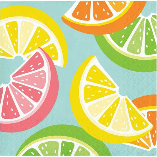 CREATIVE CONVERTING CREATIVE CONVERTING Summer Citrus Beverage Napkin, 16 ea