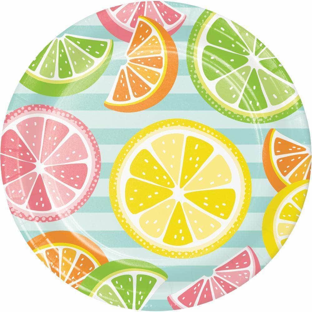 CREATIVE CONVERTING CREATIVE CONVERTING Summer Citrus Dinner Plate, 8 ea
