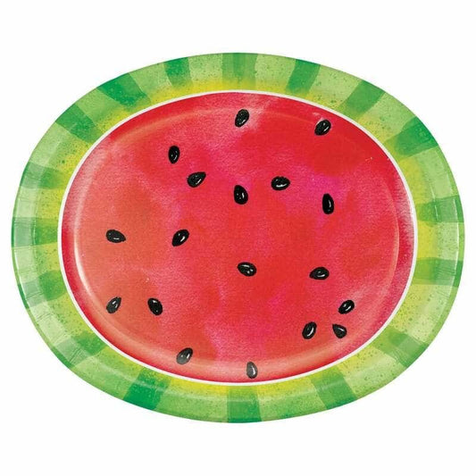 CREATIVE CONVERTING CREATIVE CONVERTING Watermelon Oval Plate, 8 ea