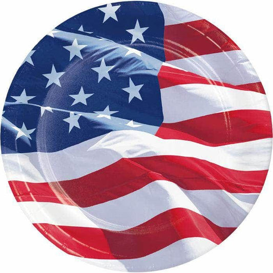 CREATIVE CONVERTING CREATIVE CONVERTING Waving Flag Dinner Plate, 8 ea
