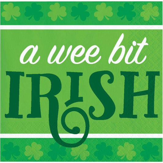 CREATIVE CONVERTING CREATIVE CONVERTING Wee Bit Irish Beverage Napkin, 16 ea
