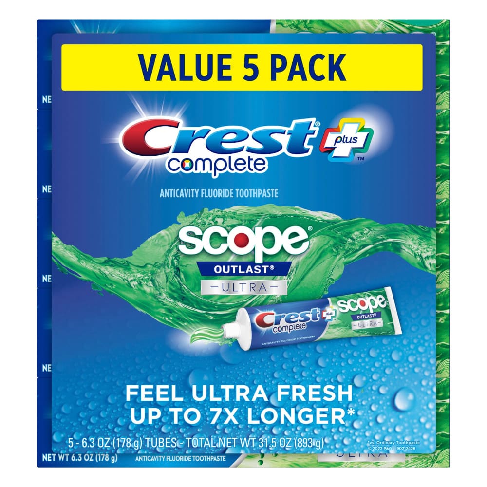 Crest Complete Plus Scope Outlast Ultra Toothpaste 5 pk./6.3 oz. - Crest