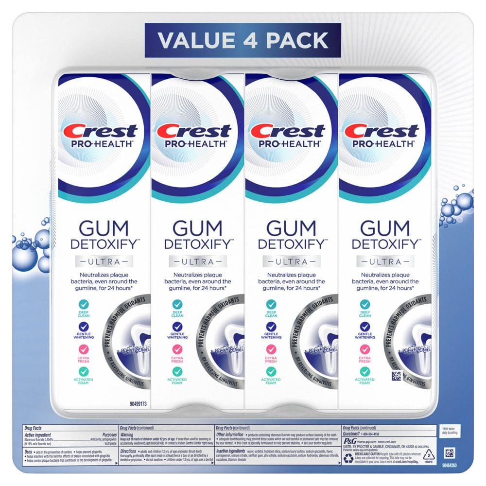 Crest Gum Detoxify Ultra Toothpaste (4.7 oz. 4 pk.) - Oral Care - Crest