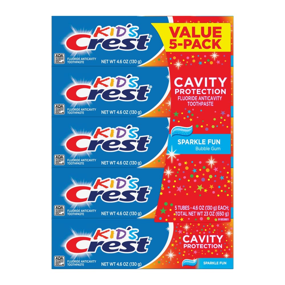 Crest Crest Kids Cavity Protection Toothpaste - Sparkle Fun Flavor 5 pk./4.6 oz. - Home/Health & Beauty/Personal Care/Oral Care/Toothpaste/