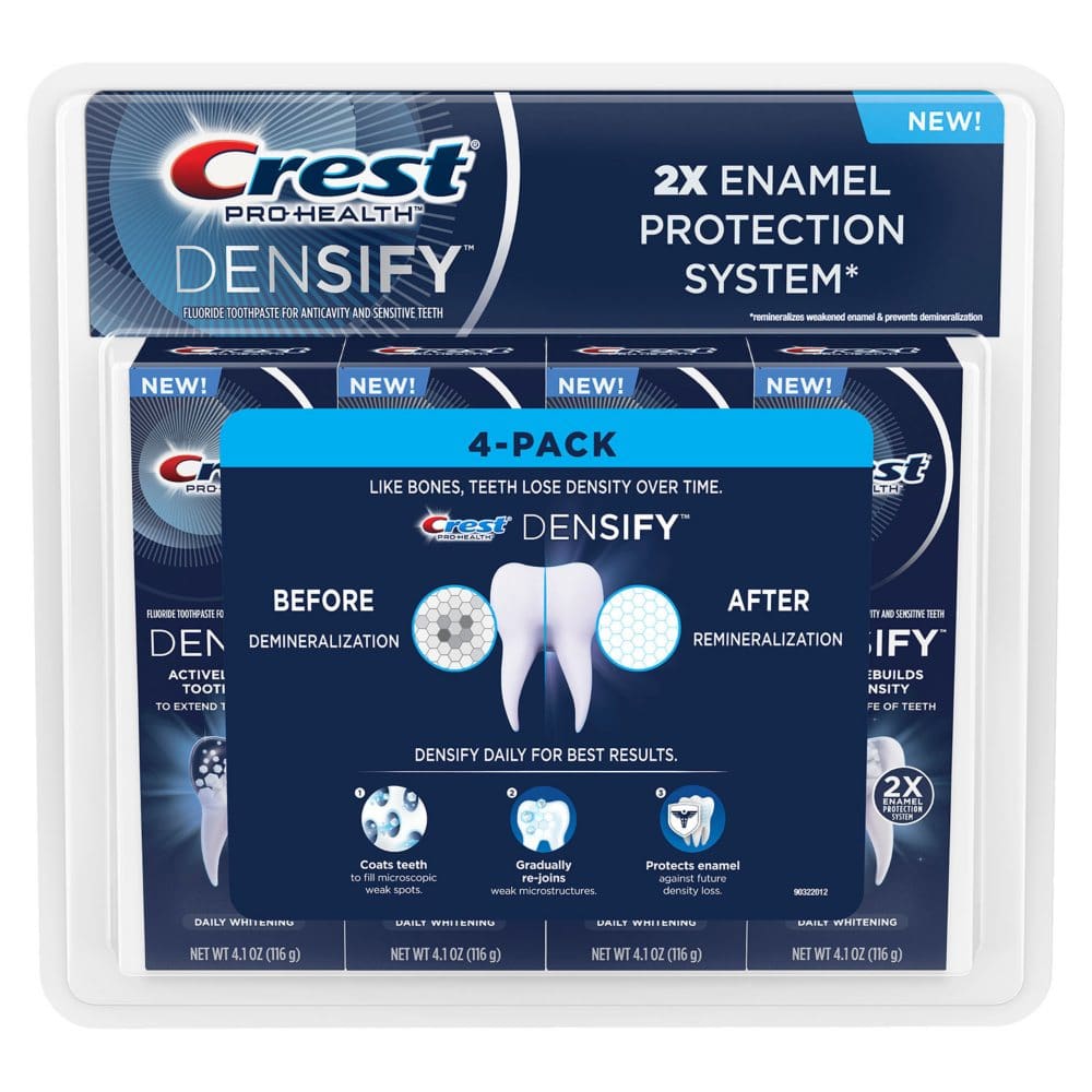 Crest Pro-Health Densify Fluoride Toothpaste Daily Whitening (4.1 oz. 4 pk.) - Oral Care Instant Savings - ShelHealth