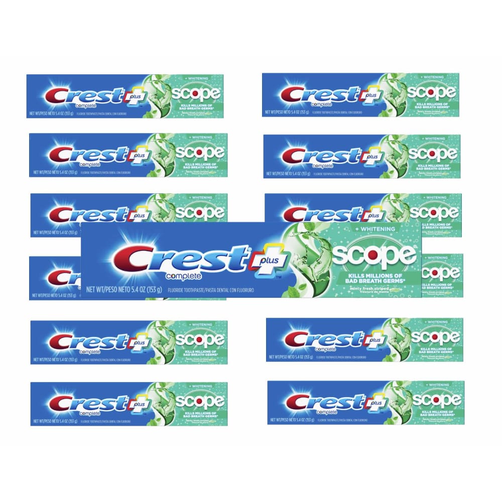 Crest + Scope Complete Whitening Toothpaste Minty Fresh oz Mint 5.4 Oz- Pack 12 - Oral Care - Crest