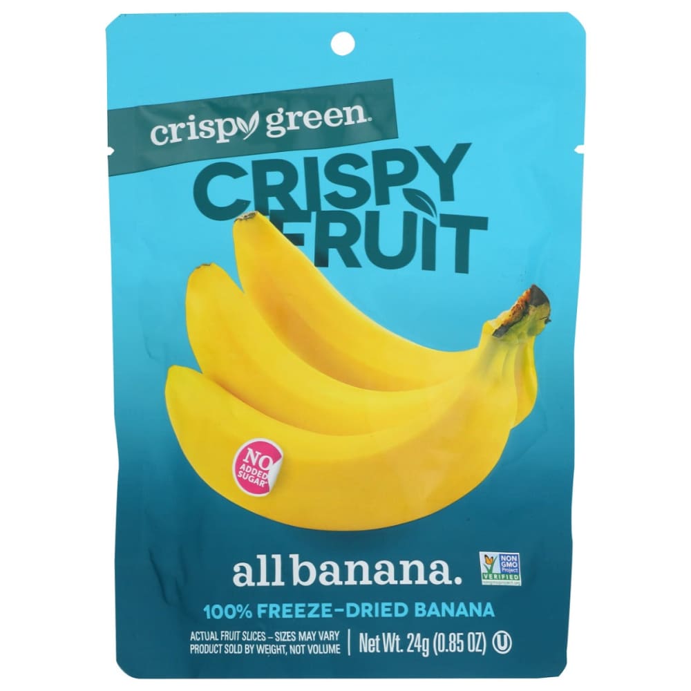 CRISPY GREEN: Banana Dried Single Serve 0.85 OZ (Pack of 6) - Fruit Snacks - CRISPY GREEN