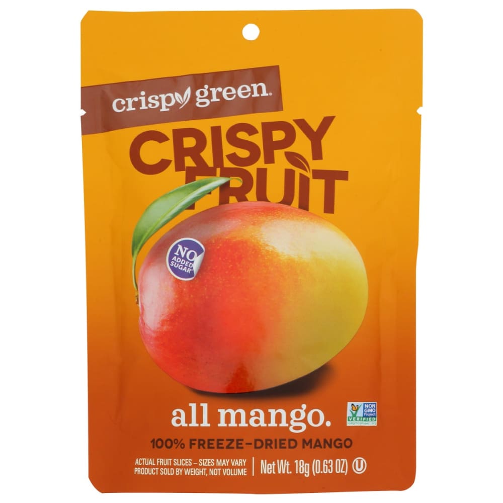 CRISPY GREEN: Mango Dried Single Serve 0.63 OZ (Pack of 6) - Fruit Snacks - CRISPY GREEN