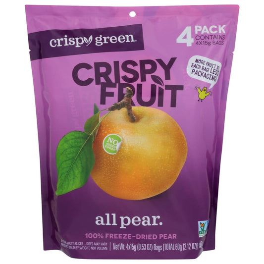 CRISPY GREEN: Pear Dried 2.12 OZ (Pack of 3) - Fruit Snacks - CRISPY GREEN