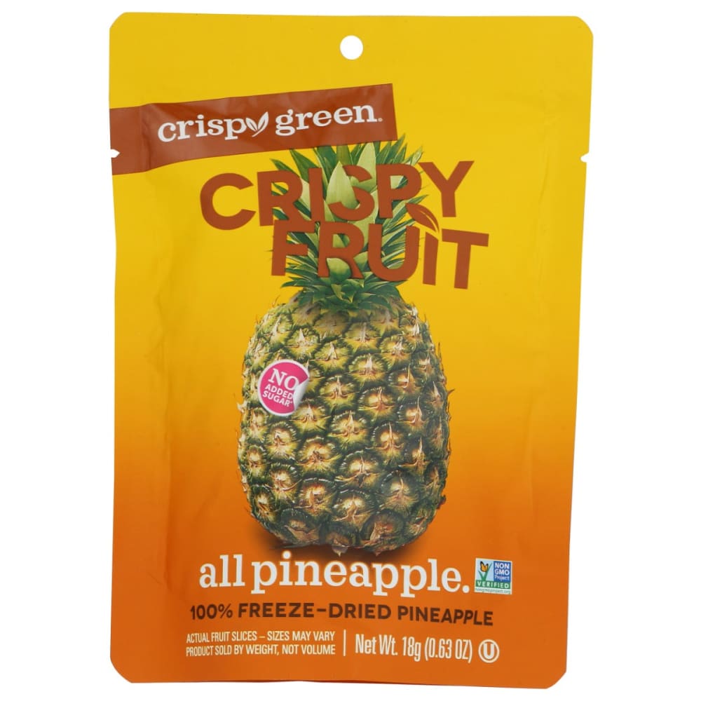 CRISPY GREEN: Pineapple Dried Single Serve 0.63 OZ (Pack of 6) - Fruit Snacks - CRISPY GREEN