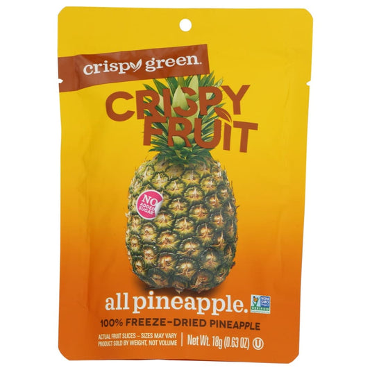 CRISPY GREEN: Pineapple Dried Single Serve 0.63 OZ (Pack of 6) - Fruit Snacks - CRISPY GREEN