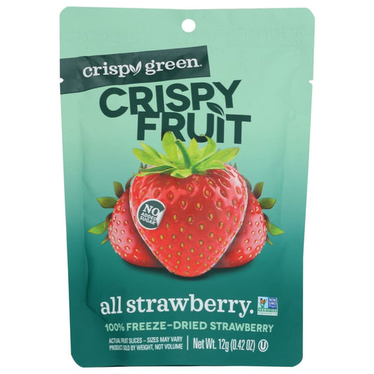CRISPY GREEN: Strawberry Dried Single Serve 0.42 OZ (Pack of 6) - Fruit Snacks - CRISPY GREEN
