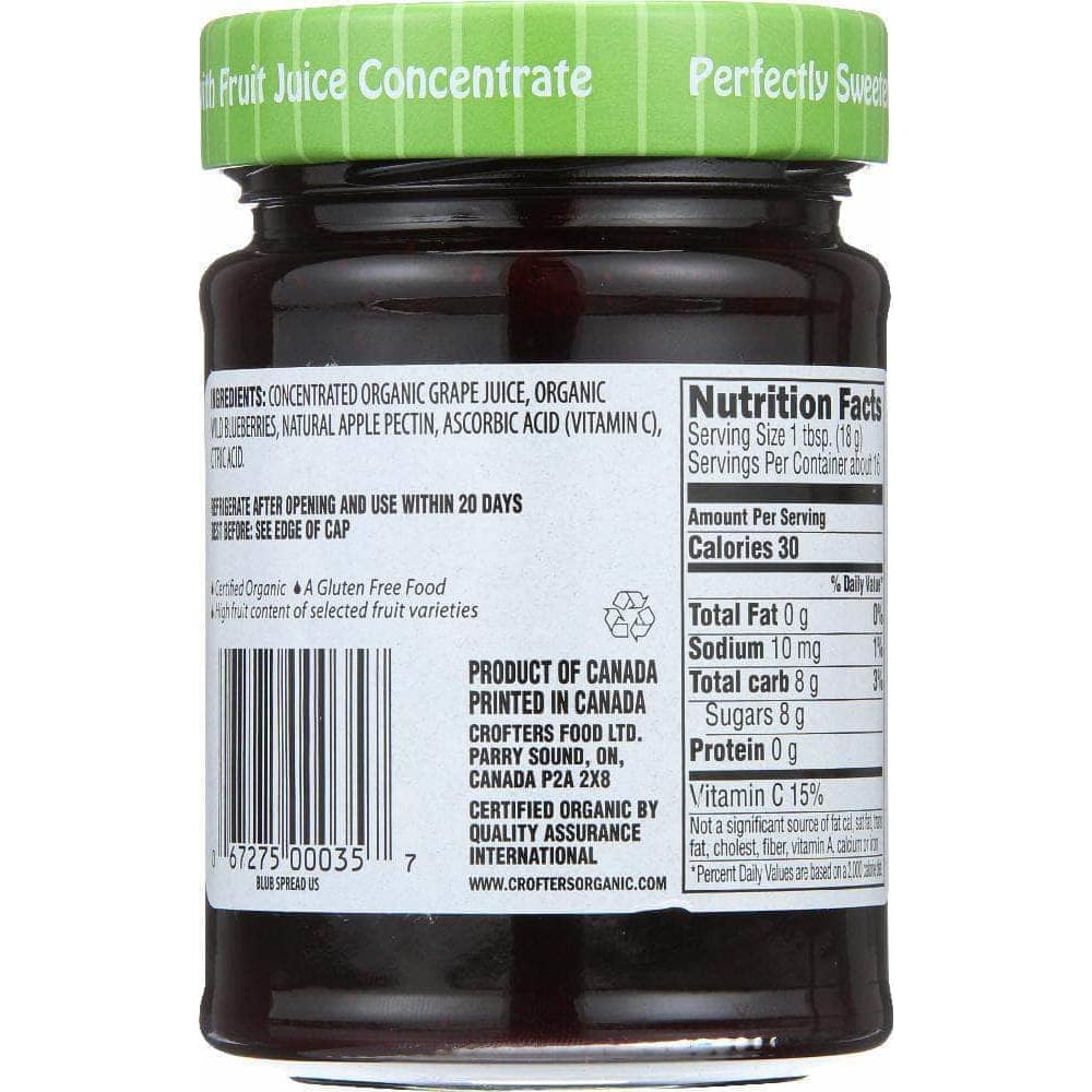 Crofters Organic Crofters Organic Blueberry Fruit Spread, 10 oz