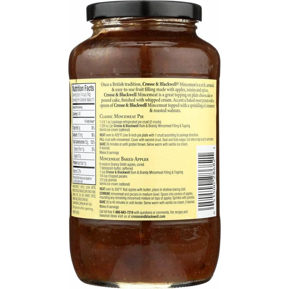 Crosse & Blackwell Crosse & Blackwell Rum & Brandy Mincemeat Filling & Topping, 29 Oz