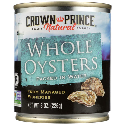 CROWN PRINCE: Whole Oysters in Water 8 oz (Pack of 5) - Meat Poultry & Seafood - CROWN PRINCE