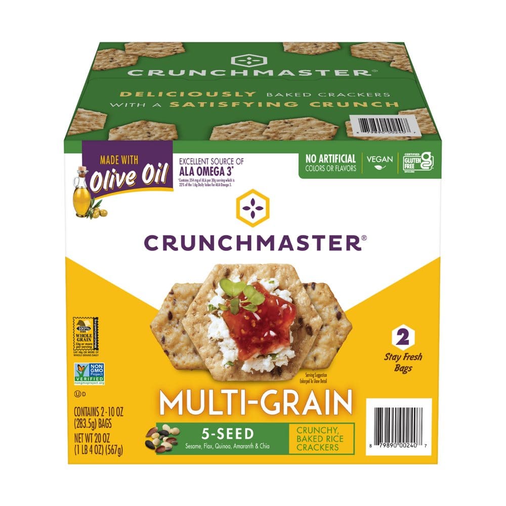 Crunchmaster 5 Seed Multi-Grain Cracker with Olive Oil (10 oz. 2 pk.) - Crackers - Crunchmaster 5