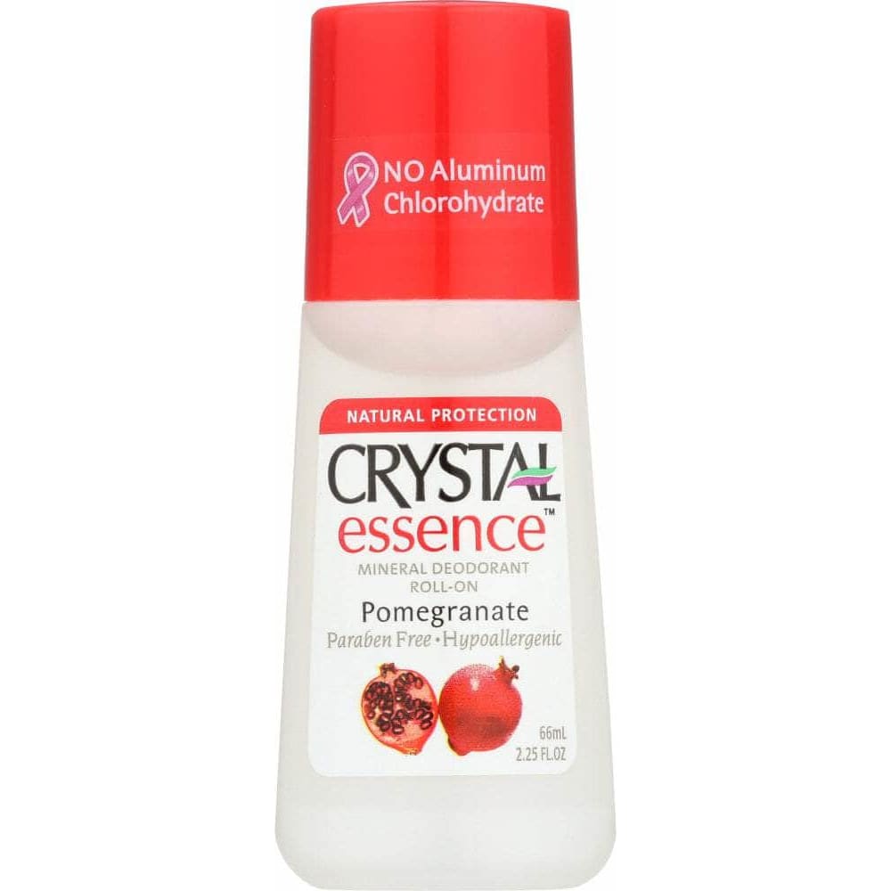 Crystal Body Deodorant Crystal Essence Mineral Deodorant Roll-On Pomegranate, 2.25 oz