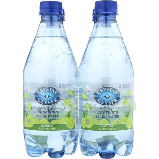 CRYSTAL GEYSER: Sparkling Lime Mineral Water 4pk 72 fo (Pack of 5) - Beverages > Water > Sparkling Water - CRYSTAL GEYSER