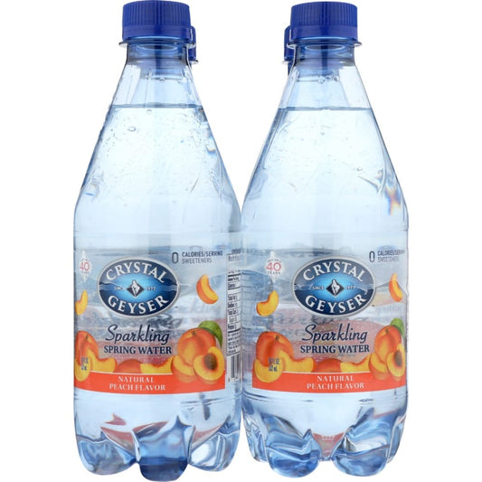 CRYSTAL GEYSER: Sparkling Peach Water 4pk 72 oz (Pack of 5) - Beverages > Water > Sparkling Water - CRYSTAL GEYSER