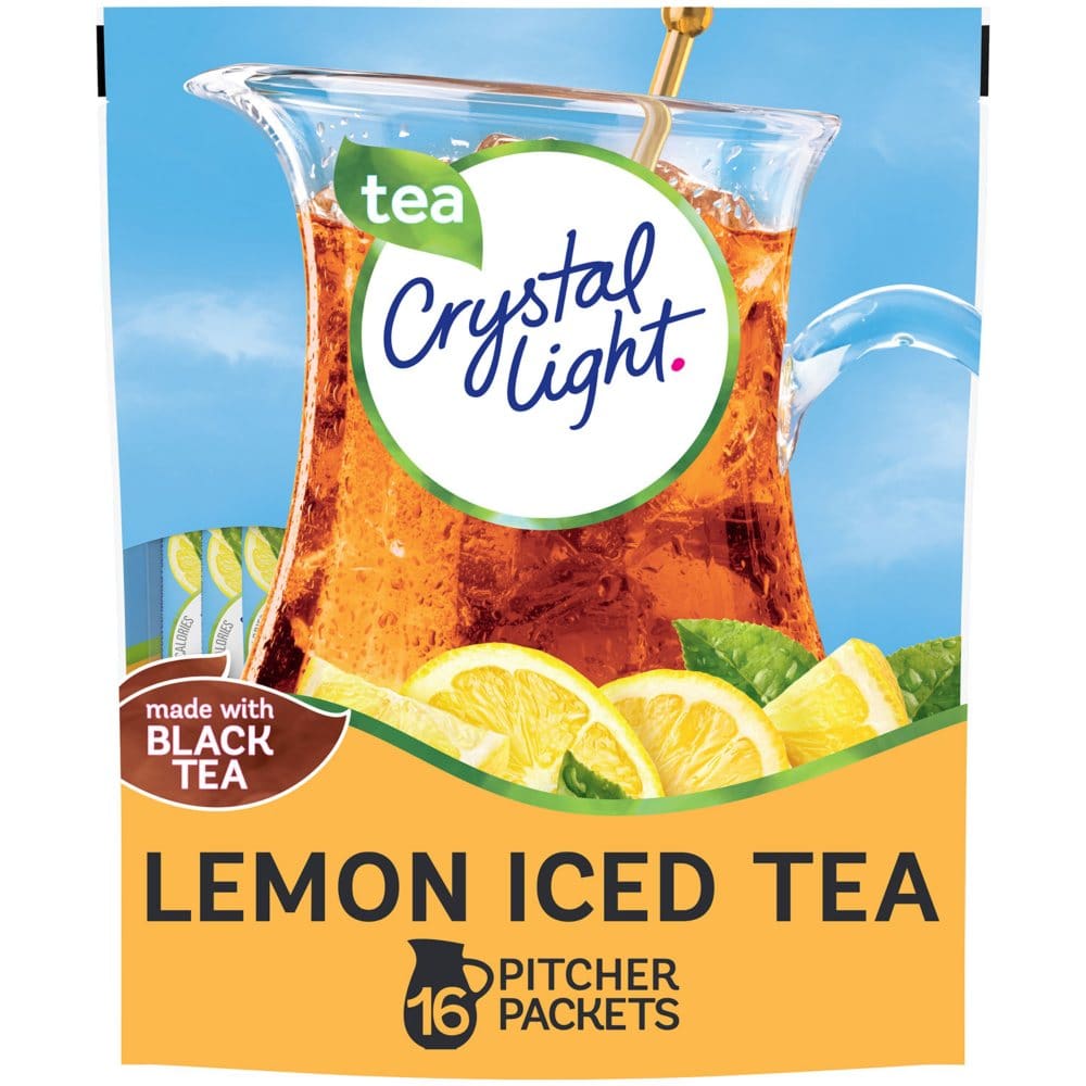 Crystal Light Lemon Iced Tea Naturally Flavored Powdered Drink Mix (16 ct.) - Coffee Tea & Cocoa - Crystal Light