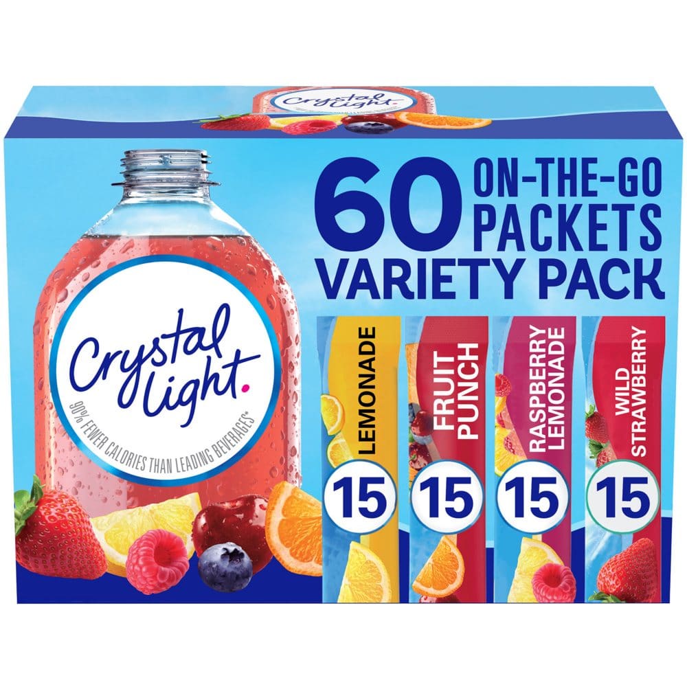 Crystal Light Lemonade Fruit Punch Raspberry Lemonade and Wild Strawberry Powdered Drink Mix Variety Pack (60 ct.) - Powders & Mixers -